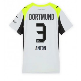 Dámské fotbalový oblečení Borussia Dortmund Waldemar Anton #3 Venkovní košile 2025-26 Krátkým Rukávem
